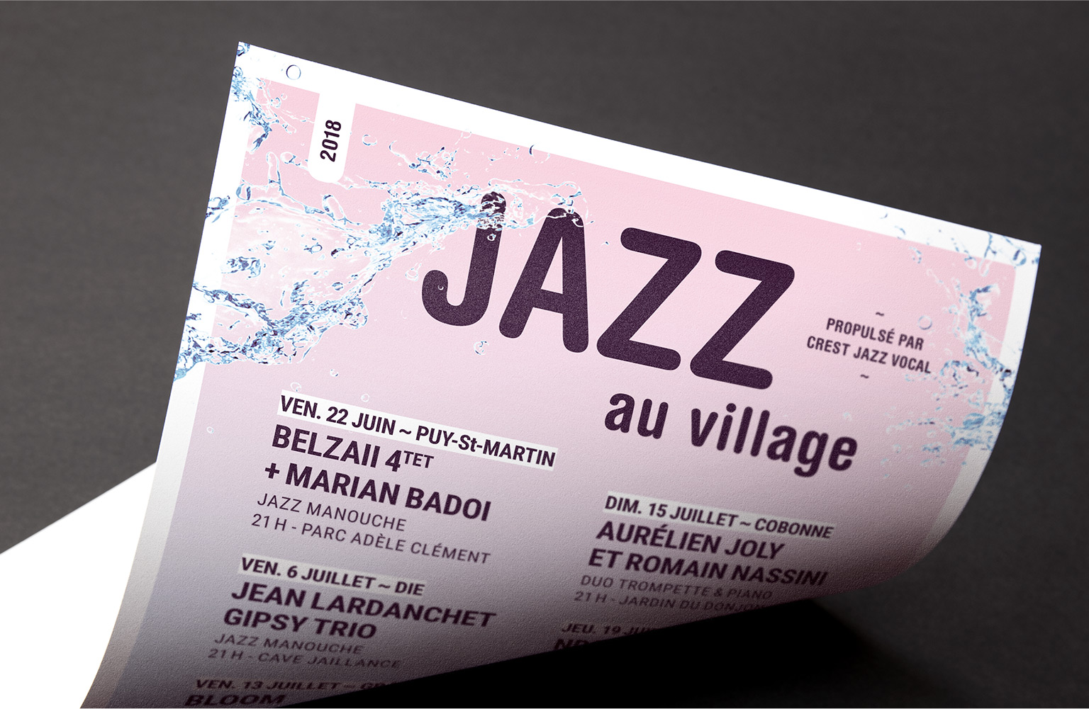 Affiche jazz au village Crest Jazz Vocal 2018.