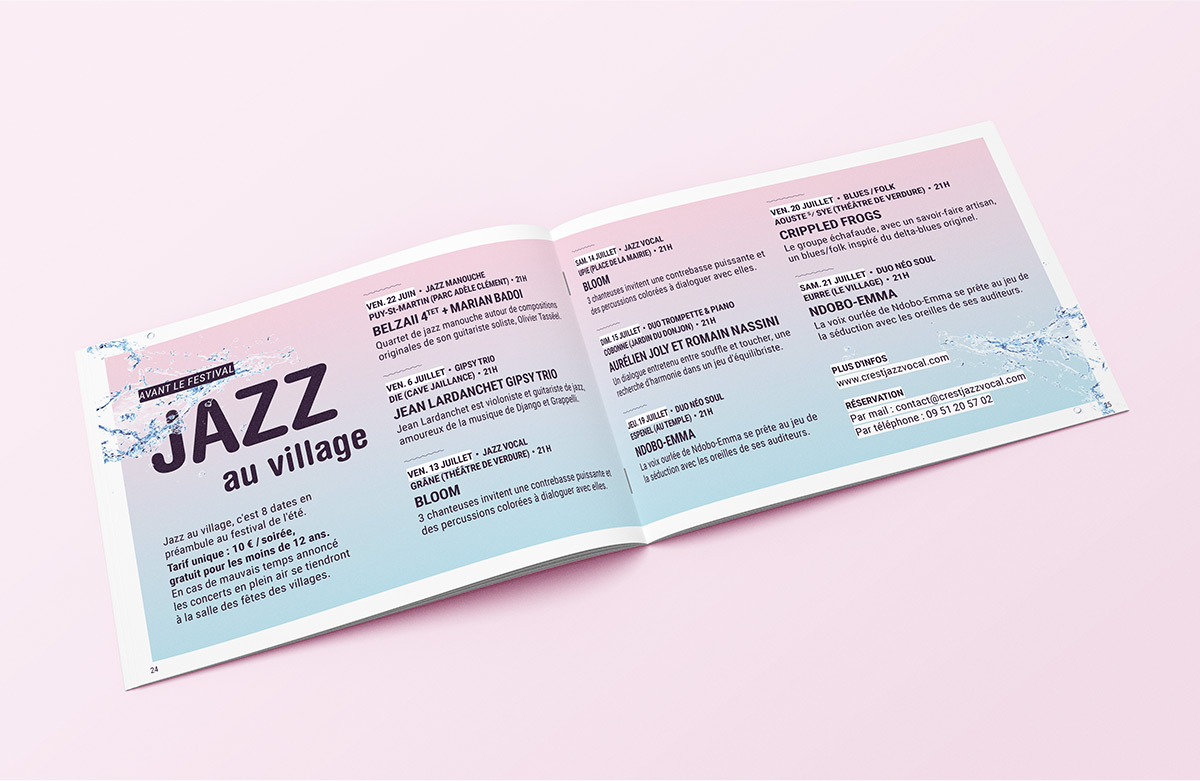 Brochure programme jazz au village Crest Jazz Vocal 2018.