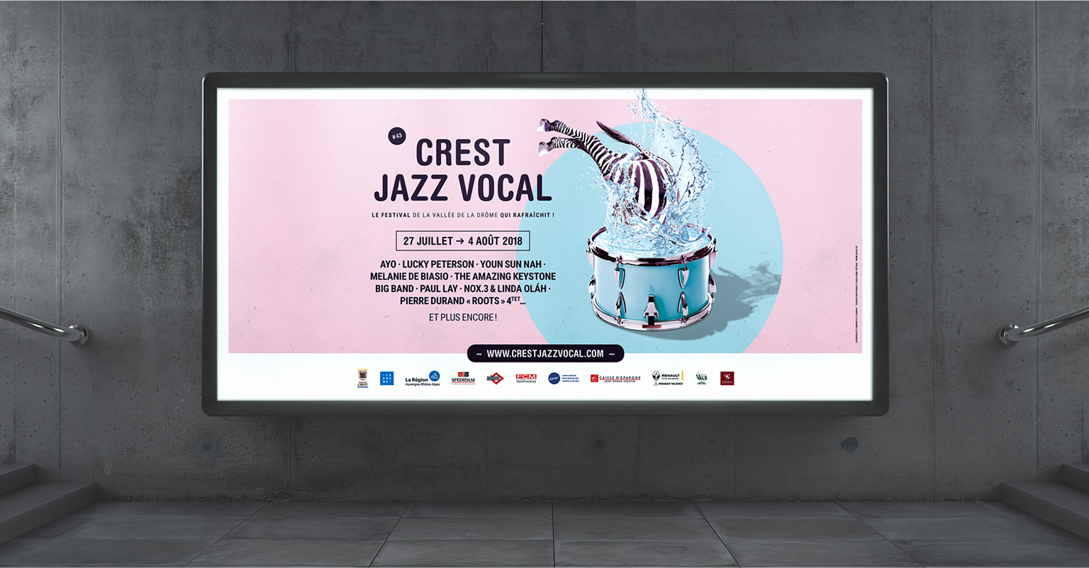 Panneau festival Crest Jazz Vocal 2018.