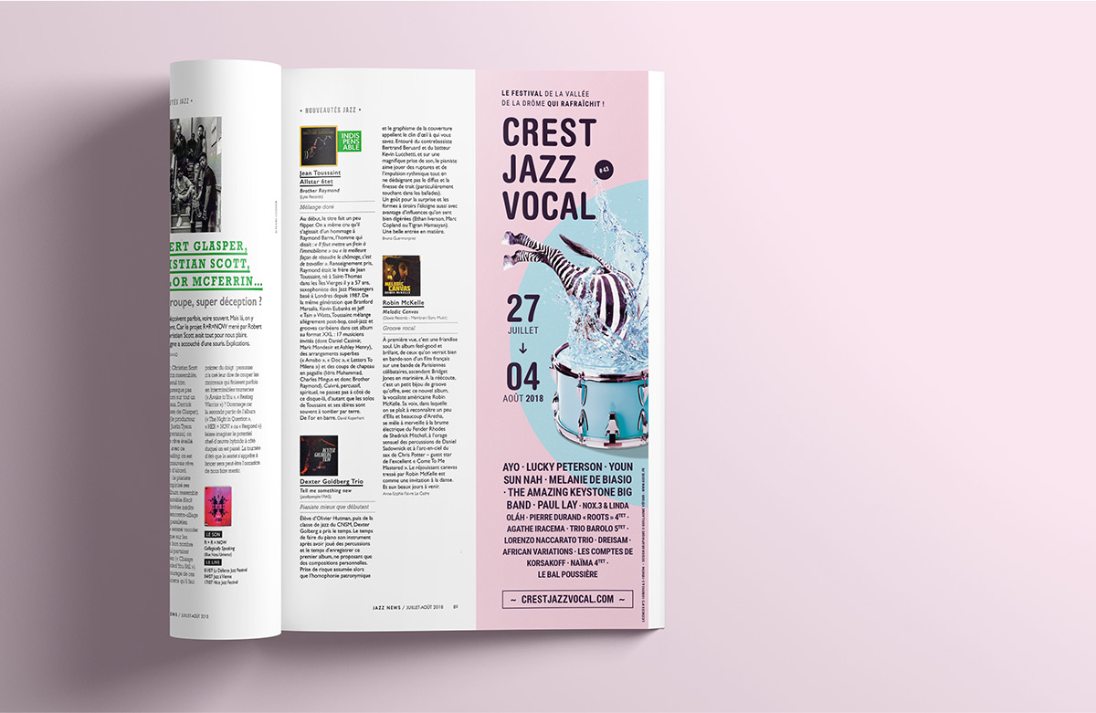 Publicité presse festival Crest Jazz Vocal 2018.