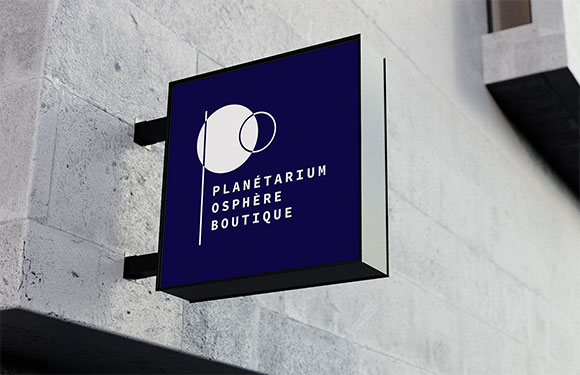 Enseigne de la boutique planétarium.