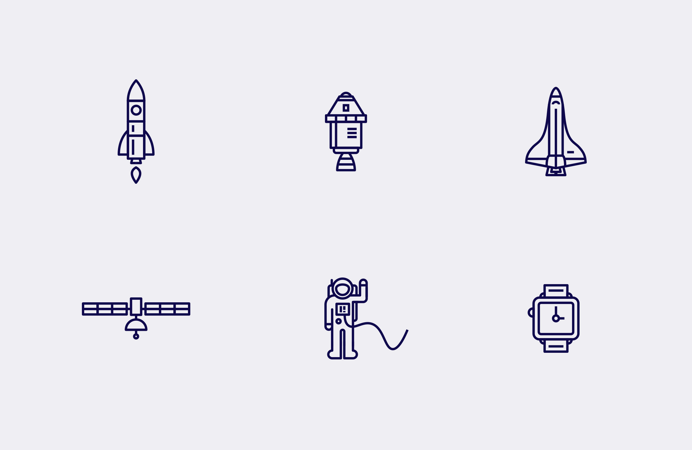 Pictogrammes de l’identité visuelle planétarium.